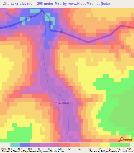 Zhuravka,Ukraine Elevation Map