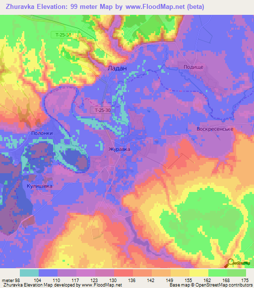 Zhuravka,Ukraine Elevation Map