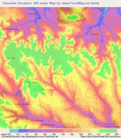 Zhuravka,Ukraine Elevation Map