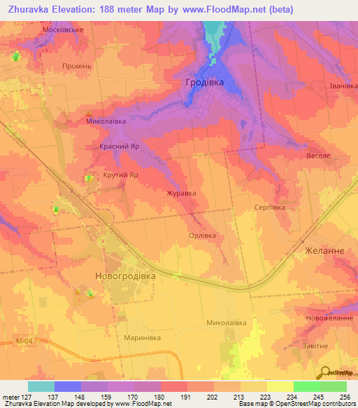 Zhuravka,Ukraine Elevation Map