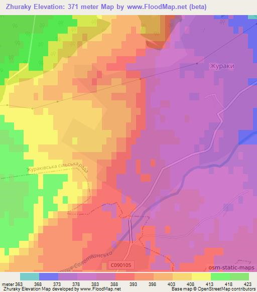 Zhuraky,Ukraine Elevation Map