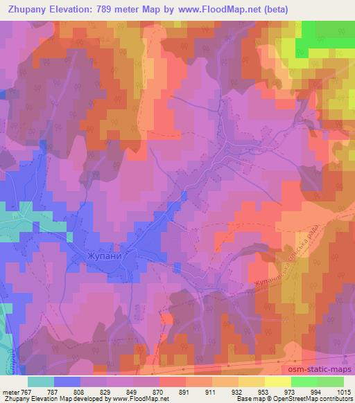 Zhupany,Ukraine Elevation Map