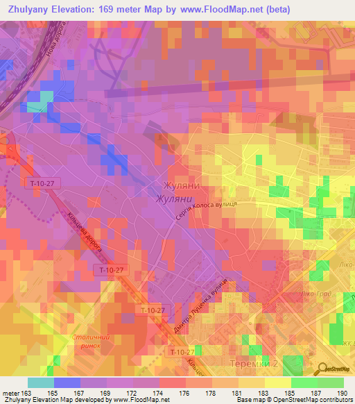 Zhulyany,Ukraine Elevation Map