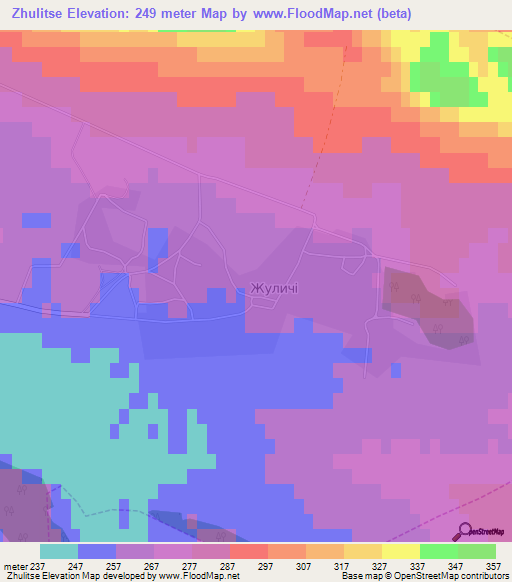 Zhulitse,Ukraine Elevation Map