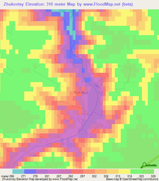 Zhukovtsy,Ukraine Elevation Map