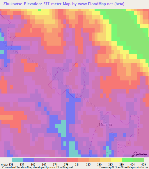 Zhukovtse,Ukraine Elevation Map