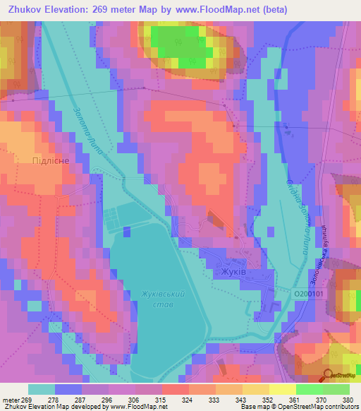 Zhukov,Ukraine Elevation Map