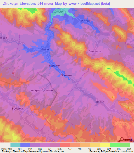 Zhukotyn,Ukraine Elevation Map