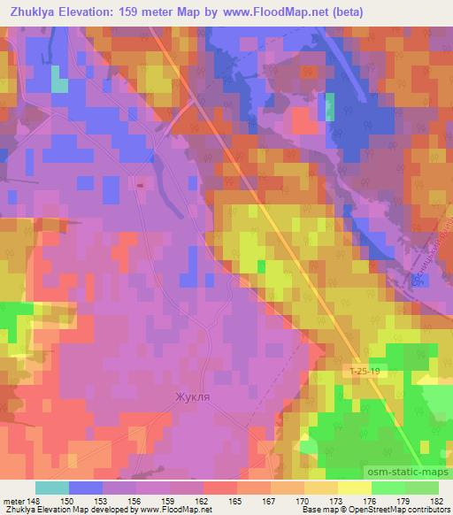 Zhuklya,Ukraine Elevation Map