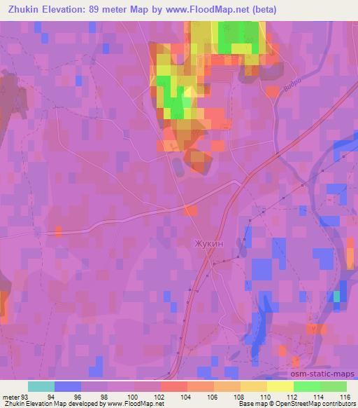Zhukin,Ukraine Elevation Map