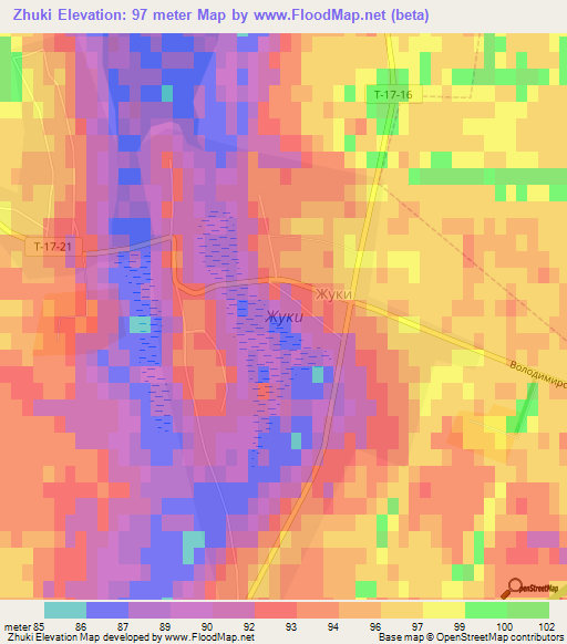 Zhuki,Ukraine Elevation Map