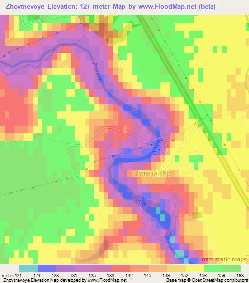 Zhovtnevoye,Ukraine Elevation Map