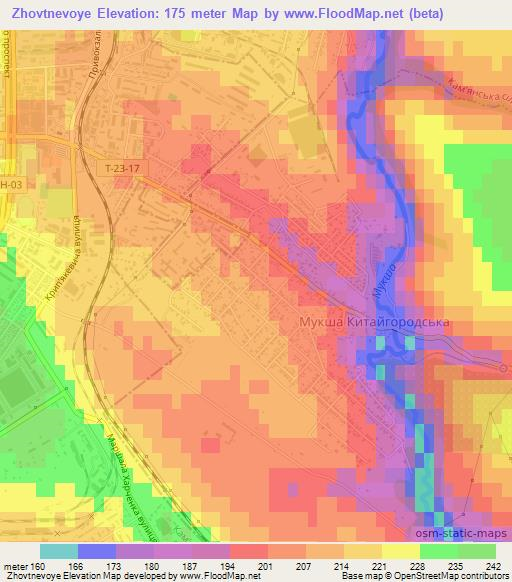 Zhovtnevoye,Ukraine Elevation Map