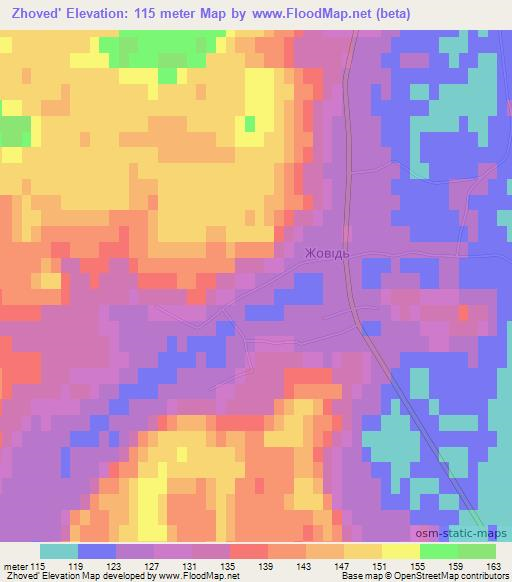 Zhoved',Ukraine Elevation Map