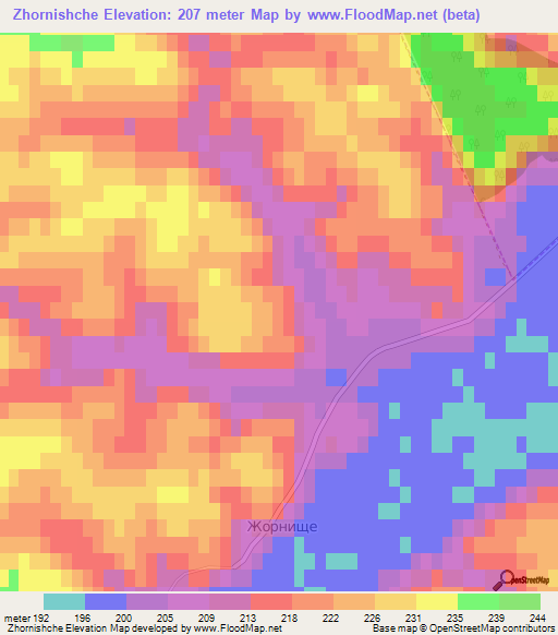Zhornishche,Ukraine Elevation Map