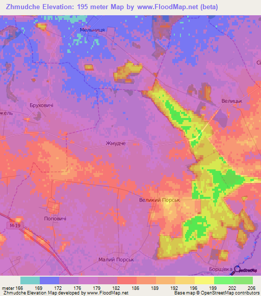 Zhmudche,Ukraine Elevation Map