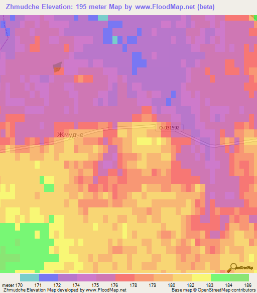 Zhmudche,Ukraine Elevation Map
