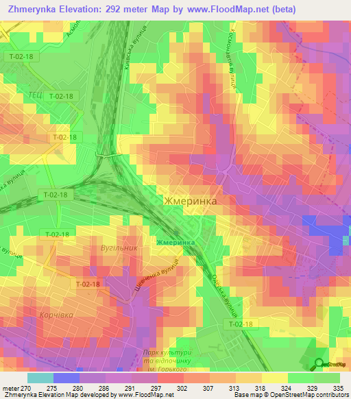 Zhmerynka,Ukraine Elevation Map