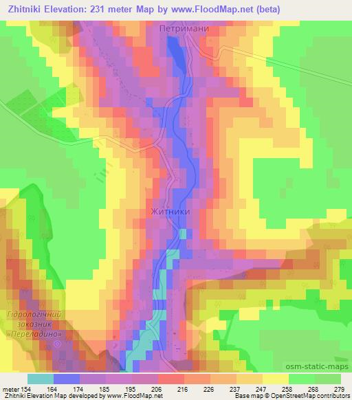 Zhitniki,Ukraine Elevation Map