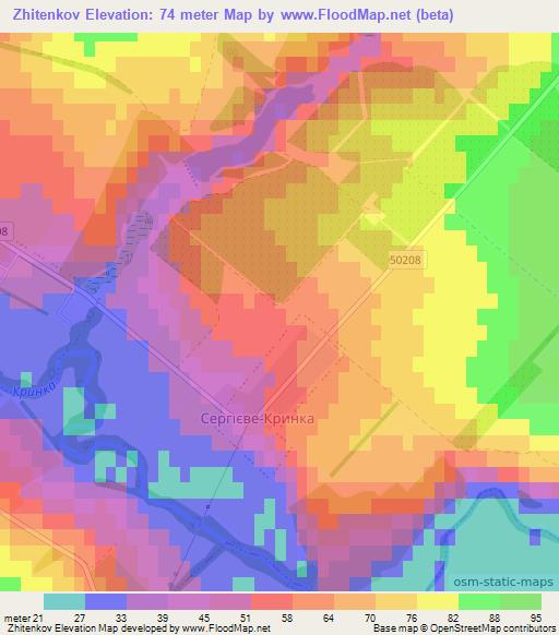 Zhitenkov,Ukraine Elevation Map