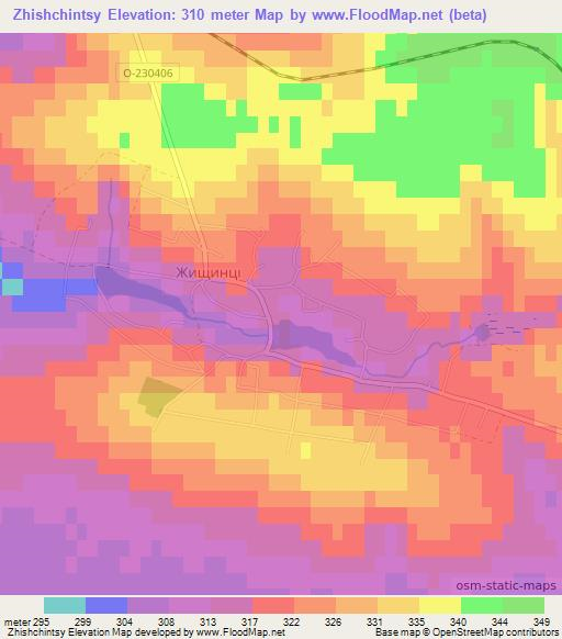 Zhishchintsy,Ukraine Elevation Map