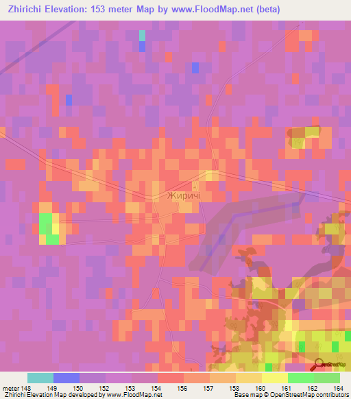 Zhirichi,Ukraine Elevation Map