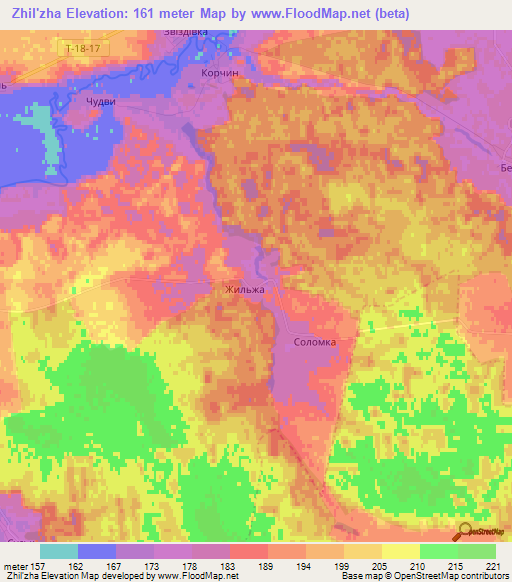 Zhil'zha,Ukraine Elevation Map