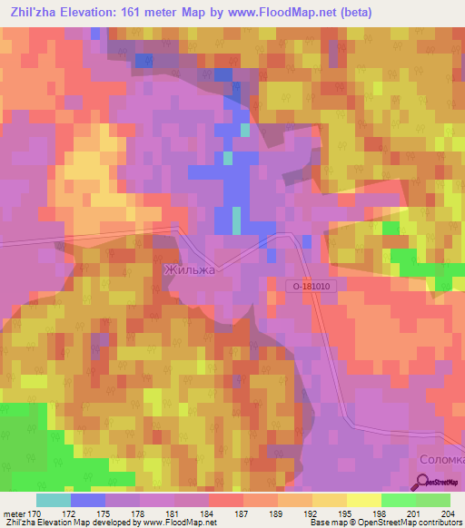 Zhil'zha,Ukraine Elevation Map