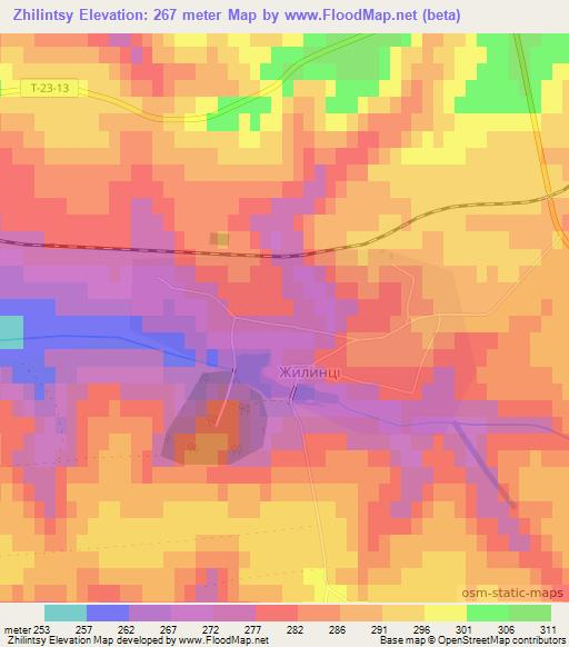 Zhilintsy,Ukraine Elevation Map