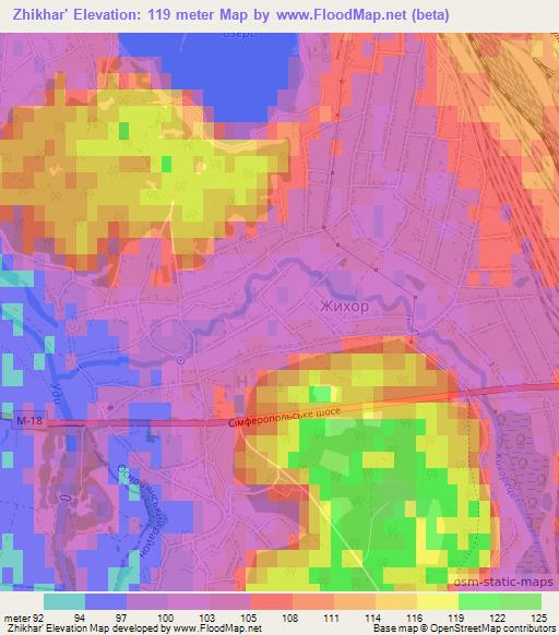 Zhikhar',Ukraine Elevation Map