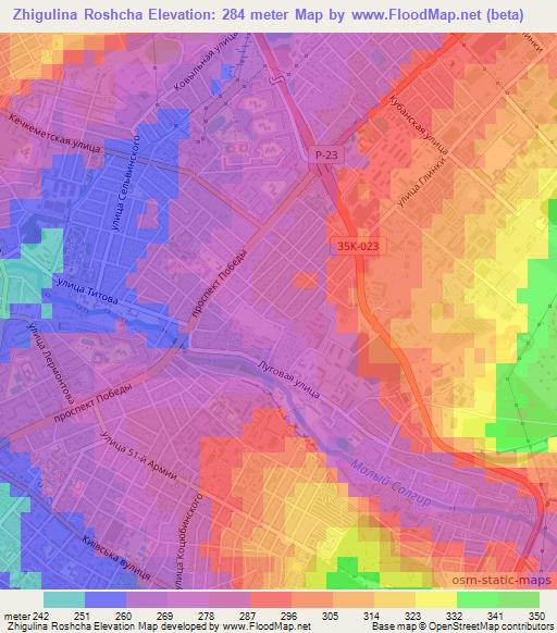 Zhigulina Roshcha,Ukraine Elevation Map