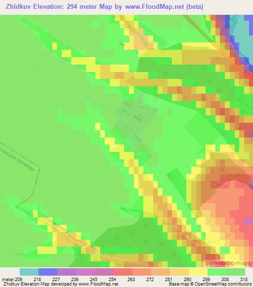Zhidkuv,Ukraine Elevation Map