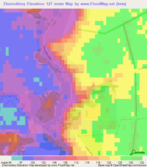 Zhernoklevy,Ukraine Elevation Map