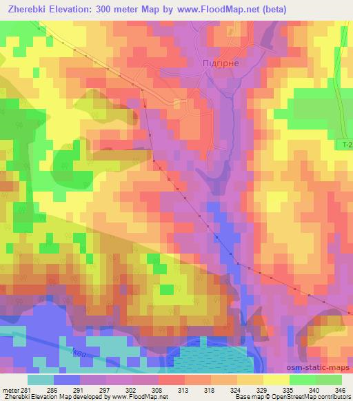 Zherebki,Ukraine Elevation Map