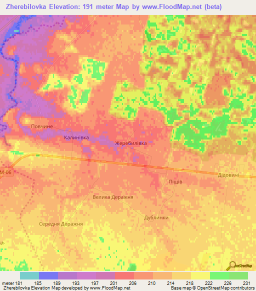 Zherebilovka,Ukraine Elevation Map