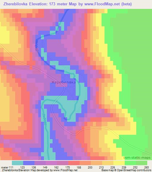 Zherebilovka,Ukraine Elevation Map