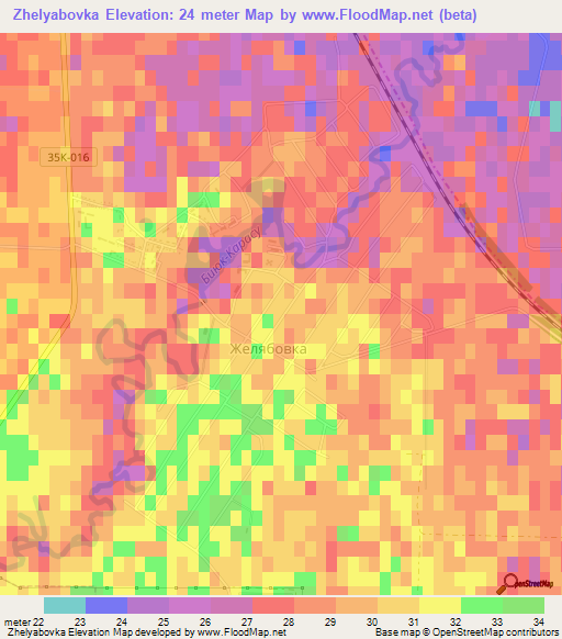 Zhelyabovka,Ukraine Elevation Map