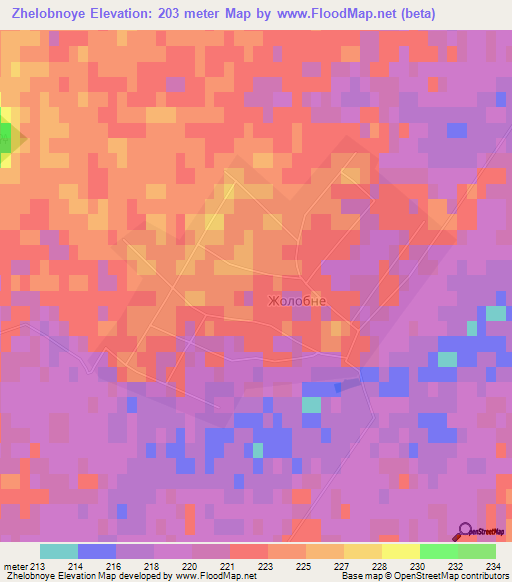 Zhelobnoye,Ukraine Elevation Map