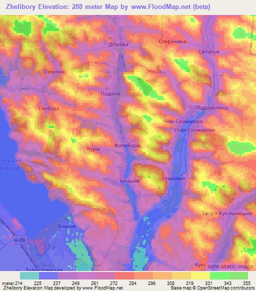 Zhelibory,Ukraine Elevation Map