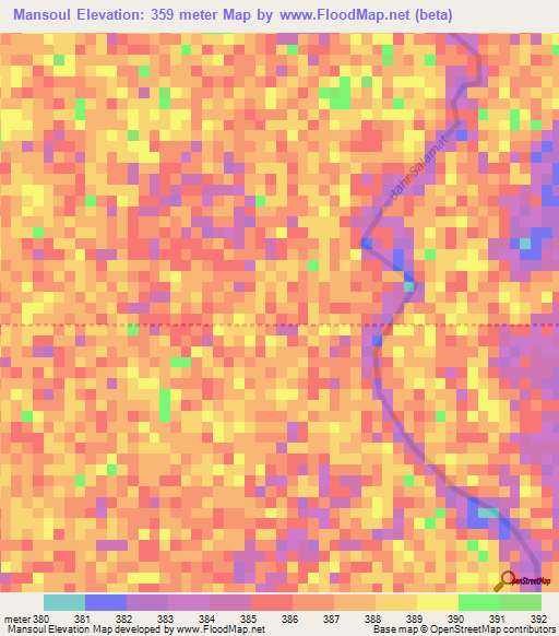 Mansoul,Chad Elevation Map