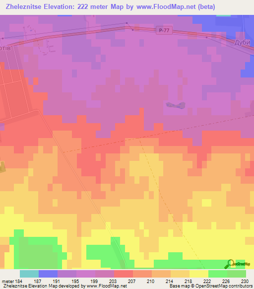Zheleznitse,Ukraine Elevation Map