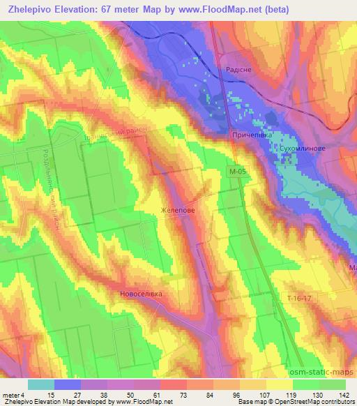Zhelepivo,Ukraine Elevation Map