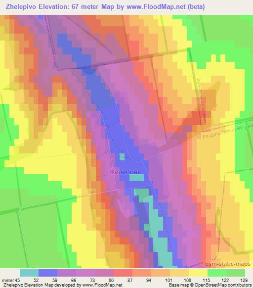 Zhelepivo,Ukraine Elevation Map