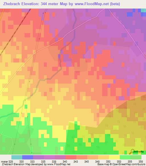 Zhebrach,Ukraine Elevation Map
