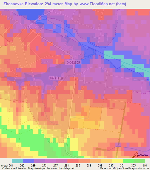 Zhdanovka,Ukraine Elevation Map