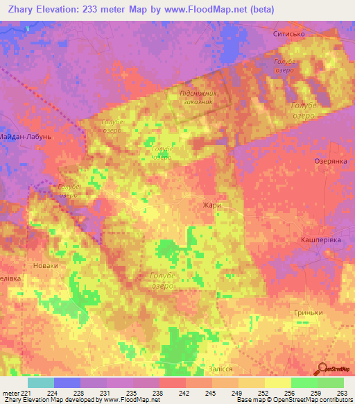 Zhary,Ukraine Elevation Map