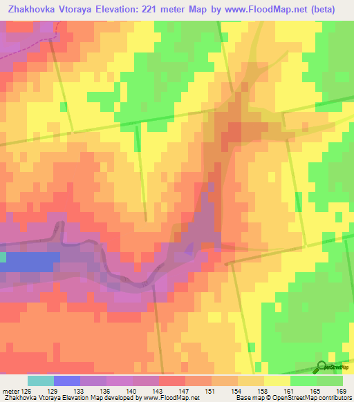 Zhakhovka Vtoraya,Ukraine Elevation Map