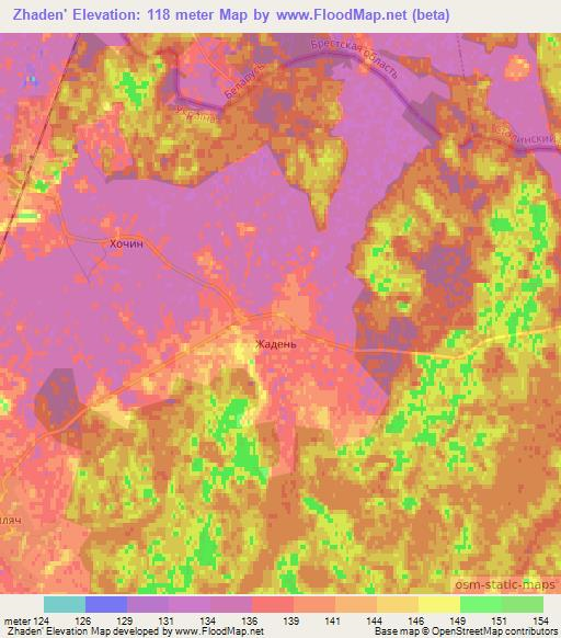 Zhaden',Ukraine Elevation Map