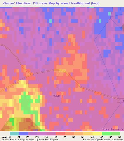 Zhaden',Ukraine Elevation Map
