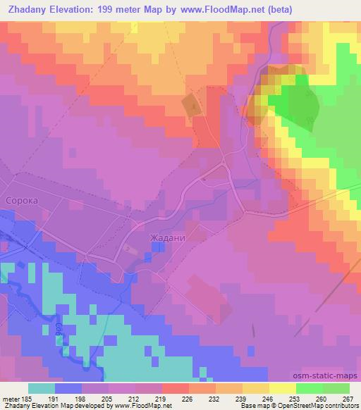 Zhadany,Ukraine Elevation Map